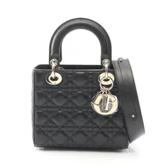 ディオール Dior ハンドバッグ LADY DIOR MY ABCDIOR レディディオール スモール カナージュ ブラック レザー レディディオール カナージュ 2wayトート レディース