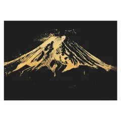 【A2サイズ(約42x59cm)】【lh-poster-4118】和風 金の富士 金運 ゴールド 山 富士山 ふじさん 横ポスター ご利益 運気 グッズ アイテム 開運 インテリア レトロ