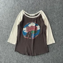 ヴィンテージデザインTシャツ　ラグランスリーブ　シングルステッチ　カットソー　切替　オールド　日本製のサムネイル