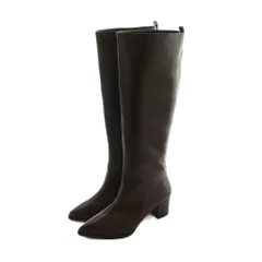 アルページュ ストーリー Arpege story 24AW ミドルロングブーツ ポインテッドトゥ チャンキーヒール 23.5cm ブラウン /MI ■OS