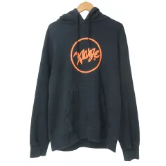 エクストララージ X-LARGE パーカー プルオーバー 長袖 プリント 裏毛 M 黒 ブラック X