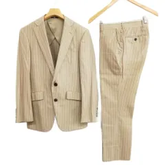 スーツセレクト SUIT SELECT ストライプ シングル 2B スーツ セットアップ ジャケット スラックス Y4 ベージュ
