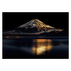 【A0サイズ（約84x119cm）】【lh-poster-4168】和風　金の富士 金運 ゴールド 山 富士山 ふじさん 横ポスター ご利益 運気 グッズ アイテム 開運 インテリア  レトロ