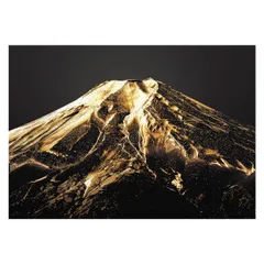 【B1サイズ（約73x103cm）】【lh-poster-4170】和風　金の富士 金運 ゴールド 山 富士山 ふじさん 横ポスター ご利益 運気 グッズ アイテム 開運 インテリア  レトロ
