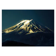 【B1サイズ（約73x103cm）】【lh-poster-4171】和風　金の富士 金運 ゴールド 山 富士山 ふじさん 横ポスター ご利益 運気 グッズ アイテム 開運 インテリア  レトロ