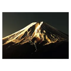 【B1サイズ（約73x103cm）】【lh-poster-4176】和風　金の富士 金運 ゴールド 山 富士山 ふじさん 横ポスター ご利益 運気 グッズ アイテム 開運 インテリア  レトロ