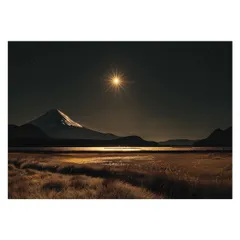 【A4サイズ（約21x30cm）】【lh-poster-4179】和風　金の富士 金運 ゴールド 山 富士山 ふじさん 横ポスター ご利益 運気 グッズ アイテム 開運 インテリア  レトロ