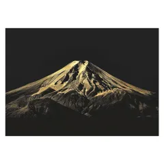 【A0サイズ（約84x119cm）】【lh-poster-4183】和風　金の富士 金運 ゴールド 山 富士山 ふじさん 横ポスター ご利益 運気 グッズ アイテム 開運 インテリア  レトロ