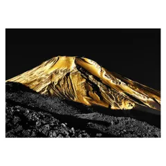 【A0サイズ（約84x119cm）】【lh-poster-4184】和風　金の富士 金運 ゴールド 山 富士山 ふじさん 横ポスター ご利益 運気 グッズ アイテム 開運 インテリア  レトロ
