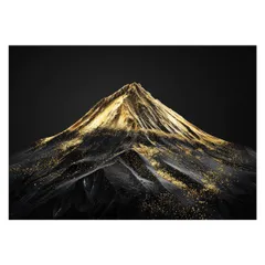 【A3サイズ（約30×42cm）】【lh-poster-4228】和風　金の富士 金運 ゴールド 山 富士山 ふじさん 横ポスター ご利益 運気 グッズ アイテム 開運 インテリア  レトロ