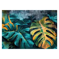 【A2サイズ（約42x59cm）】【lh-poster-4253】モンステラポスター トロピカル 熱帯植物 ハワイアン ボルシギアナ デリシオーサ アダンソニー 葉っぱ グリーン 植物 南国 インテリア アート