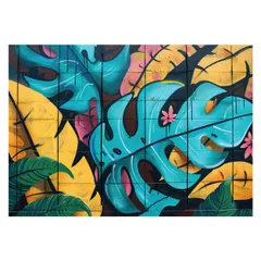 【A2サイズ（約42x59cm）】【lh-poster-4255】モンステラポスター トロピカル 熱帯植物 ハワイアン ボルシギアナ デリシオーサ アダンソニー 葉っぱ グリーン 植物 南国 インテリア アート