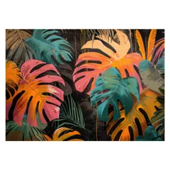 【B4サイズ(約25x36cm)】【lh-poster-4267】モンステラポスター トロピカル 熱帯植物 ハワイアン ボルシギアナ デリシオーサ アダンソニー 葉っぱ グリーン 植物 南国 インテリア アート