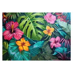 【A4サイズ（約21x30cm）】【lh-poster-4276】モンステラポスター トロピカル 熱帯植物 ハワイアン ボルシギアナ デリシオーサ アダンソニー 葉っぱ グリーン 植物 南国 インテリア アート