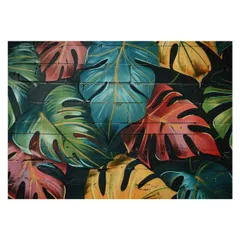 【A4サイズ（約21x30cm）】【lh-poster-4279】モンステラポスター トロピカル 熱帯植物 ハワイアン ボルシギアナ デリシオーサ アダンソニー 葉っぱ グリーン 植物 南国 インテリア アート