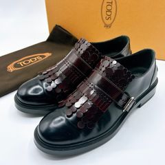 新品 TOD'S ウイングチップ レザーシューズ ボルドー イタリア製 39.5
