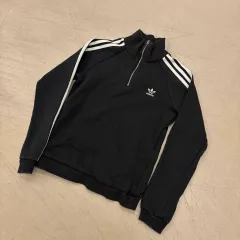 アディダス 3本線 コットン ハーフ ジップアップ