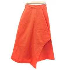 ローズバッド ROSE BUD フレアスカート ロング丈 アシンメトリー S オレンジ /YM44 ■MO