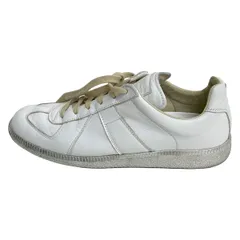 Maison Margiela(メゾンマルジェラ) スニーカー 40 メンズ - 白 ジャーマントレーナー/インソール取外し可/REPLICA レザー