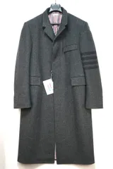 THOM BROWNE トムブラウン 4BAR 4バー ストライプ クラシック チェスター コート シングルブレスト ウール オーバー コート グレー ４R（US 54R） 297H02 4146B0 新品未使用のサムネイル