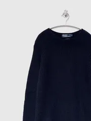 【Polo RALPH LAUREN】90-00s HAND KNIT ウールニットセーター L ポニー無し ポロラルフローレン ハンドニット 古着