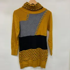 トップス ニット セーター 長袖 タートルネック イエロー レディース 【CT2393】