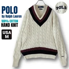ラルフローレン★ハンドニット★コットンチルデンセーター★POLO by Ralph Lauren★90sナイガイ製★USAメンズM    #2512D027