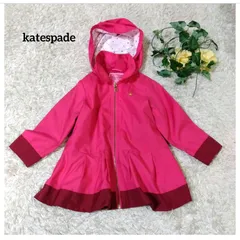 katespade ケイトスペード　ジャンパー　ウインドブレーカー　ブルゾン　フード 取り外し可　バイカラー　ピンク　サイズ100 キッズ　プリーツ　アウター　ウインドブレーカー
