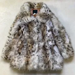 【高級毛皮】Sov. （ソブ） ブルーフォックス ファーコート ボリュームファージャケット レオパード ヒョウ柄 リアルファー