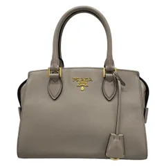 PRADA(プラダ) ハンドバッグ - グレーベージュ レザー