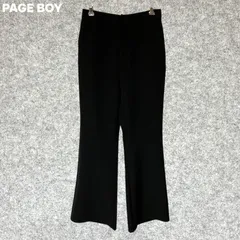 PAGE BOY ブラック フレアパンツ ゴムウエスト Lサイズ