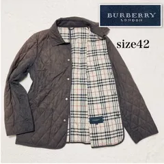 BURBERRY LONDON バーバリーロンドン　中綿キルティングジャケット　size42(L相当) ブラウン×裏地ノバチェック　ポリエステル　シングル　秋冬　レディース　ラグジュアリー　高級