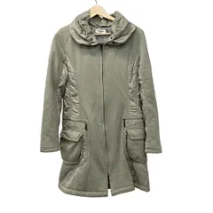 HIROKO BIS(ヒロコビス) コート サイズ9 M レディース - グレーベージュ 長袖/ジップアップ/中綿/冬/秋