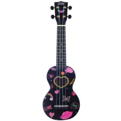 【中古】【非常に良い】MAHALO ソプラノ UKULELE アートシリーズ ハート MA1 HE ブラック