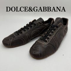 719【人気】D&G ドルガバ ライン レザースニーカー 黒 UK6.5 - メルカリ