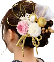 【在庫処分】リボン 水引 かすみ草 和玉 紐 ヘアーアクセサリー 人気 和服 浴衣 着物 成人式 振袖 袴 成人式 卒業式 髪飾り 七五三 花火大会 祭り 夏祭り [ULITU] 結納 入学式 結婚式 発表会