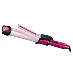 【中古】【非常に良い】テスコム ione マイナスイオンスチームヘアーアイロン 32mm ピンク IPM1632-P