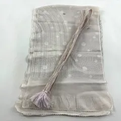 和装セット 優品 帯締め帯揚げ2点セット 夏物 水玉 縞 薄紫 正絹 和装小物  【中古】