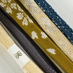 帯締め 優品 鶯色 正絹 和装小物  【中古】