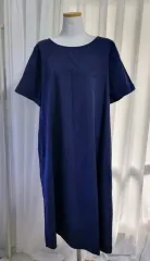 コニー授乳服 ネイビー 半袖 ロング ONE PIECE L