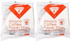 【中古】【非常に良い】三洋産業 コーヒー フィルター アバカ 円錐形 2~4杯用 100枚入 2個パック 白 計200枚 AC4-100W