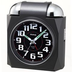 【中古】【非常に良い】MAG(マグ) 目覚まし時計 大音量 音量切り替え アナログ ベル音 アラーム スヌーズ ライト ブラック ベルアタックT-656 BK-Z ノア精密