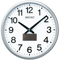 【中古】【非常に良い】セイコークロック(Seiko Clock) 掛け時計 オフィスタイプ ハイブリッドソーラー 電波 アナログ 銀色 メタリック SF242S