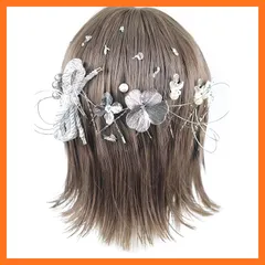 【新品】 [NANA手作り]髪飾り メタルシルバーフラワー 紐リボン 水引 銀箔 卒業式 入園式 入学式 夏祭り 花火 浴衣 七五三 成人式 振袖 1