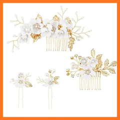 【新品】 ホワイト ヘアピン 3点セット 着物髪飾り ウェディング成人式パーティー卒業入学式和装用髪飾り 0