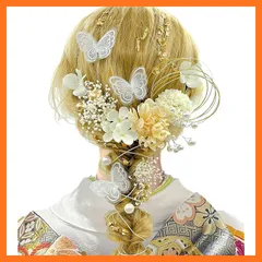 【新品】 【Baramoly】 髪飾り 成人式 水引 金箔 レースバタフライ 紫陽花パール簪 かすみ草 水引 ピンポンマム アジサイアンティークベリー 人気 ロープ ゴールド シルバー ヘアアクセサリー 前撮り 振袖 卒業式 結婚式 和装 袴 着物 浴衣に 0