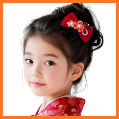 【新品】 [OTAKUMARKET] 髪飾り リボン 袴 七五三 三歳 卒業式 着物 和装 浴衣 振袖 成人式 髪 飾り りぼん 和風つまみ細工 キッズ 子供 こども 女の子 雛祭り ひな祭り お宮参り お正月 祭り 和装小物 結婚式 子供用髪飾り 和風ア 0