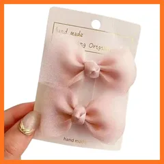 【新品】 GFun 髪飾り リボン ピンク 小さめ 子供 2個セット クリップ ヘアアクセサリー バレッタ 袴 卒園式 結婚式 発表会 浴衣 洋服 0