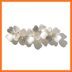 【新品】 [TIGLOSS] バレッタ ヘアアクセサリー 結婚式 お呼ばれ 小さめ パール 髪留め 髪飾り 和装 ヘアピン ヘアクリップ まとめ髪 おしゃれ 大人（ラインストーン） 1