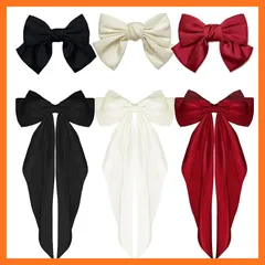 【新品】 6個 リボン ヘアクリップ BetterJonny サムコス 蝶結び 髪飾り ヘアアクセサリー 大きめ 蝶結びヘアークリップ 髪留め バレッタ おしゃれ エレガント ヘアピン ウェディング ヘッド 結婚式… 1